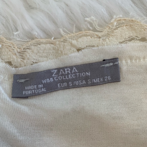 Zara Strapless Cream Lace bodycon  Dress - Picture 3 of 6